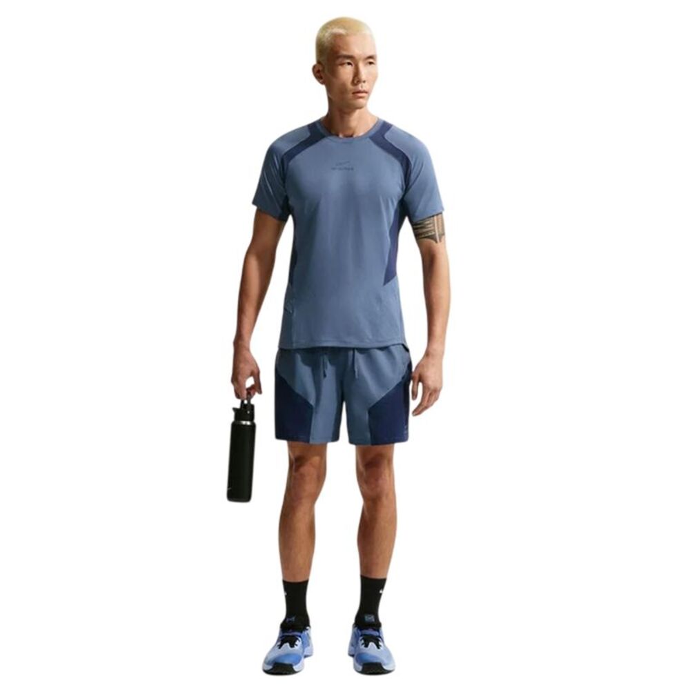 Nike Mens Performance Fitted Gym T-Shirt / Diffused Blue - Picture 4 of 5